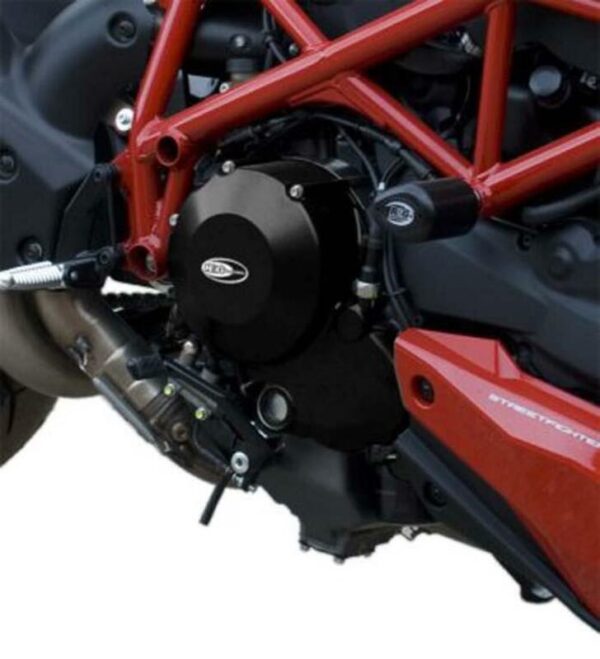 Couvre-carter droit R&G RACING noir Ducati Streetfighter 848