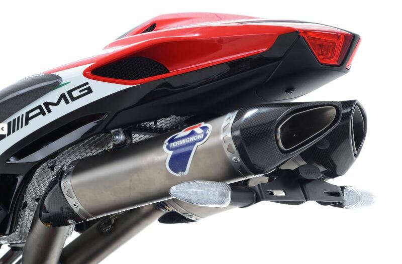 Support de plaque R& noir MV Agusta F4 - Echappement Termignoni uniquement Support de plaque R& noir MV Agusta F4 - Echappement Termignoni uniquement