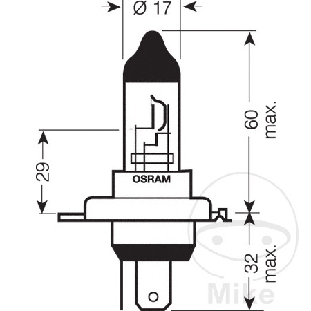 Ampoule H4 24V75/70W Osram Ampoule H4 24V75/70W Osram – Image 2