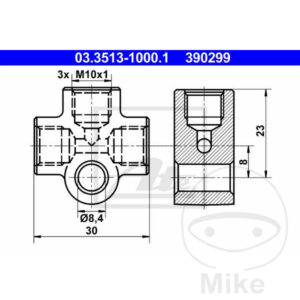 VERTEIL Bremsleitung 3X M10 x 1