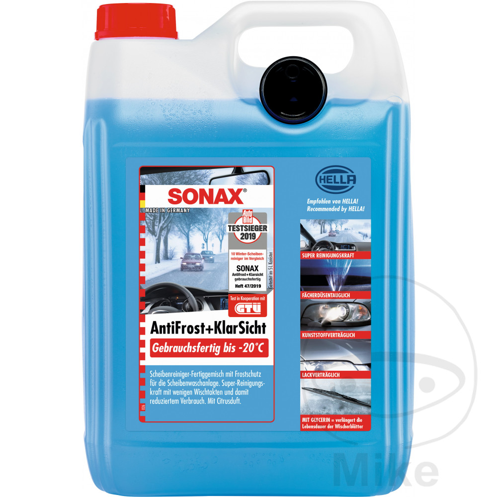 Lave-Glace Pare-Brise -20°C SONAX AntiFrost ClearSight 5L Nettoyeur de pare-brise 5 litres Sonax