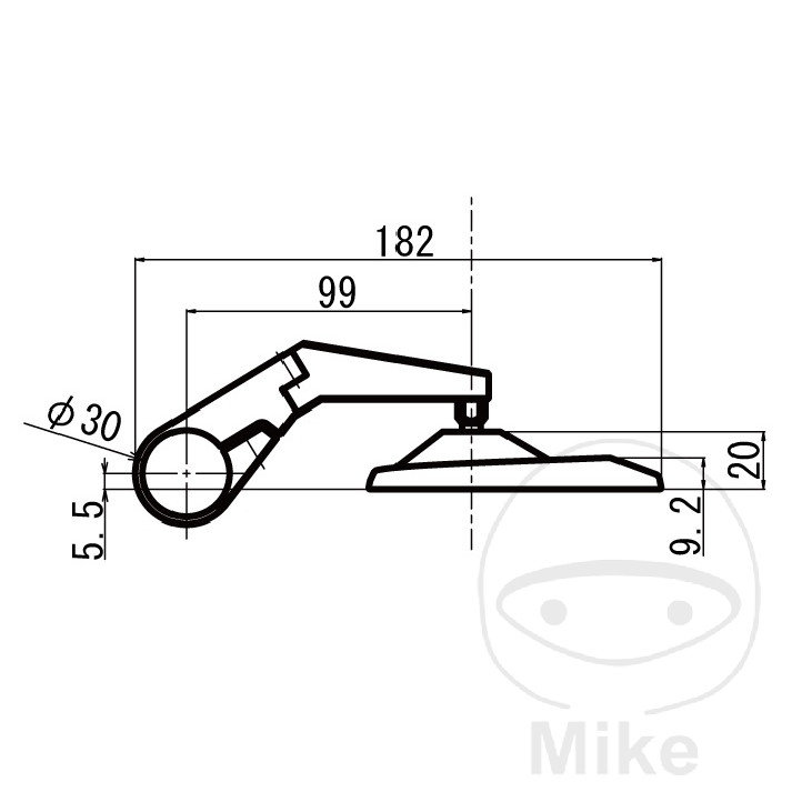 Rétroviseur Embout de Guidon Noir Dayton Rétroviseur Embout de Guidon Noir Dayton – Image 2