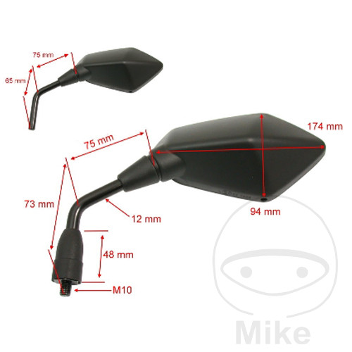 Rétroviseur noir droit JMP Rétroviseur noir droit JMP – Image 2