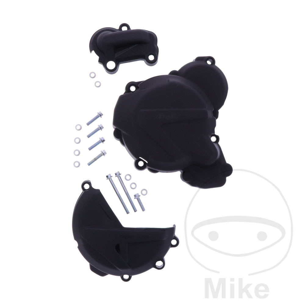 Kit de protection carter embrayage + allumage + pompe a eau Polisport Noir pour Gas Gas EC 250/300 2021-2023 KUPPL/Protection carter allumage noir