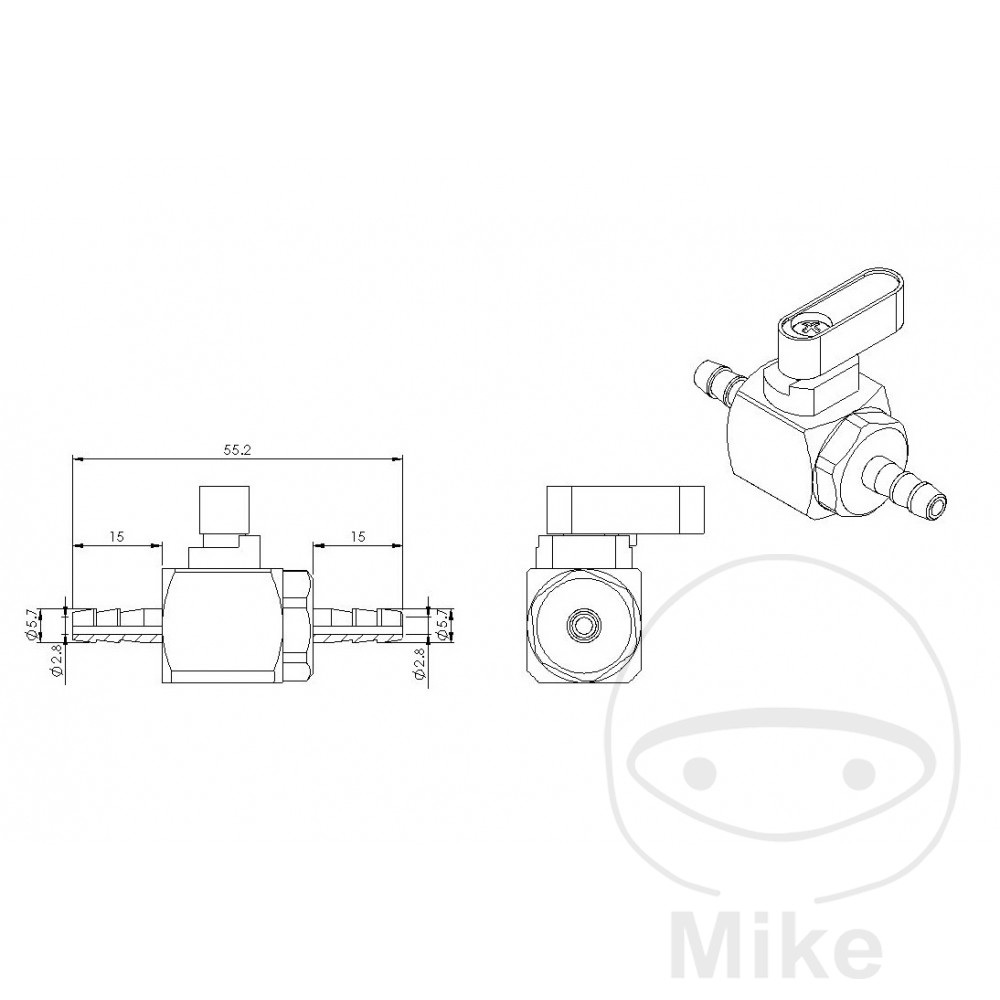 Robinet de carburant 5 mm JMP Robinet de carburant 5 mm JMP – Image 2