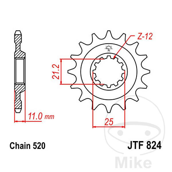 Pignon 12Z PAS 520 Pignon 12Z PAS 520
