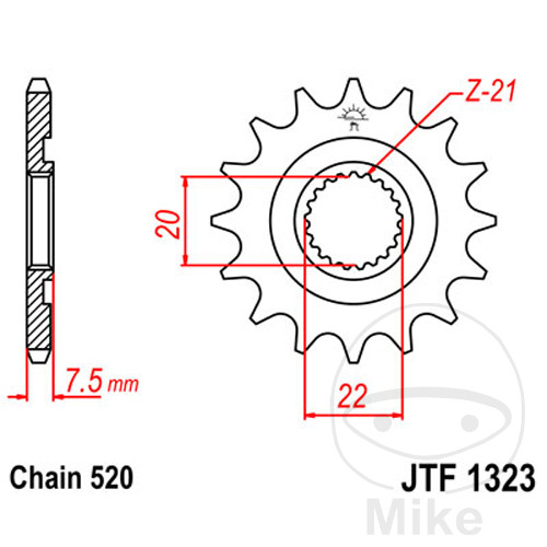 Pignon 12Z PAS 520 Pignon 12Z PAS 520