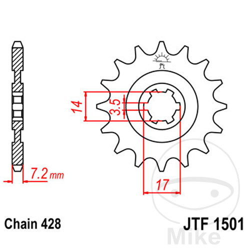 Pignon 12Z PAS 428 Pignon 13Z PAS 428