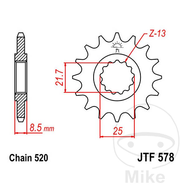 Pignon 14Z PAS 520 Pignon 14Z PAS 520