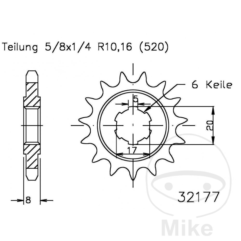 Pignon 09Z PAS 520 Pignon 09Z PAS 520