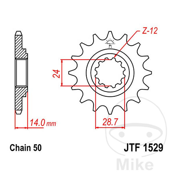 Pignon 17Z PAS 530 Pignon 17Z PAS 530