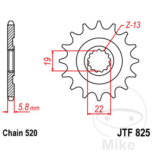 Pignon 13Z PAS 520 Pignon 13Z PAS 520