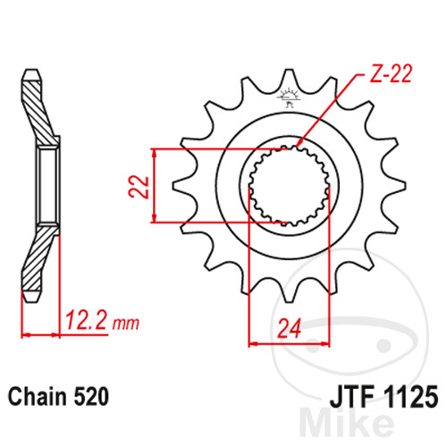 Pignon 15Z PAS 520 Pignon 15Z PAS 520