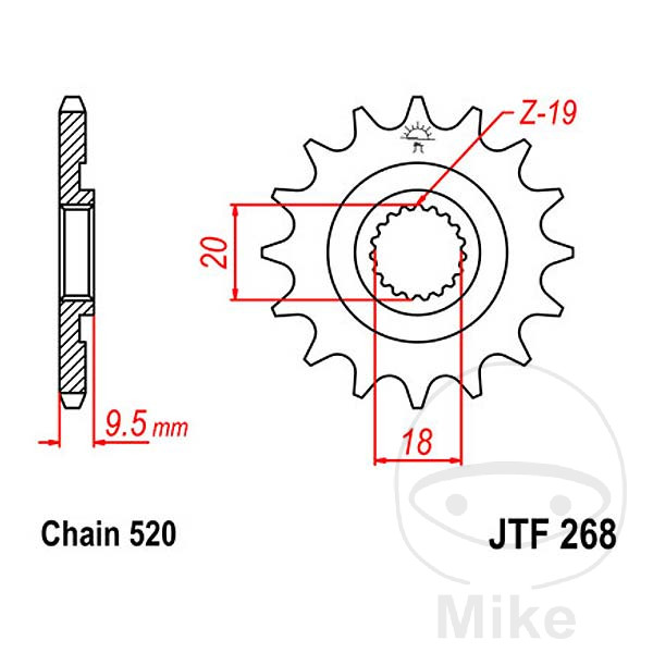 Pignon 13Z PAS 520 Pignon 13Z PAS 520