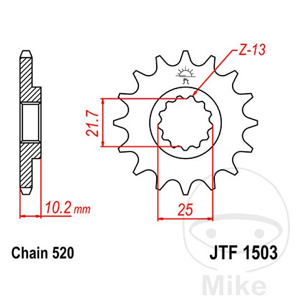 Pignon 12Z PAS 520 Pignon 12Z PAS 520