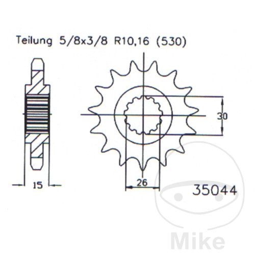 Pignon 17Z PAS 530 Pignon 17Z PAS 530