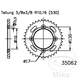 Couronne 38Z PAS 530 Noir