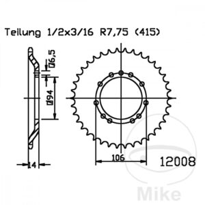 Couronne 44Z PAS 415 Noir