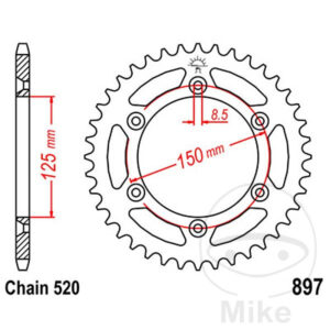 Couronne 38 dents PAS 520