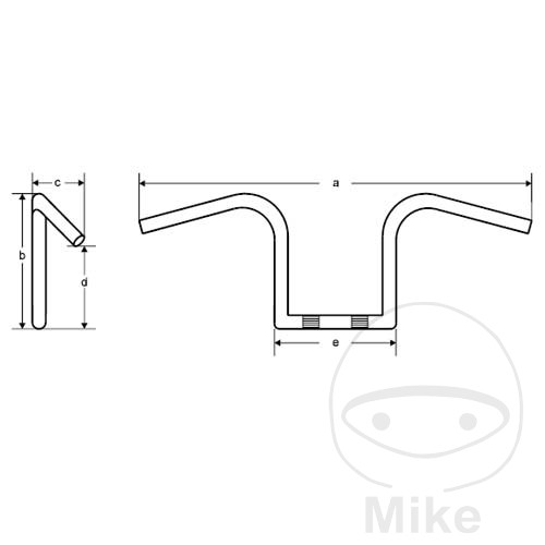 Guidon acier noir 22mm Fehling Guidon acier noir 22mm Fehling – Image 2