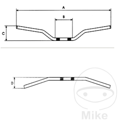 Guidon acier chromé 22 mm Domino Guidon acier chromé 22 mm Domino – Image 2