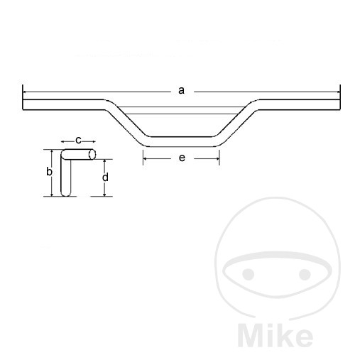 Guidon acier chromé 22 mm Domino Guidon acier chromé 22 mm Domino – Image 2