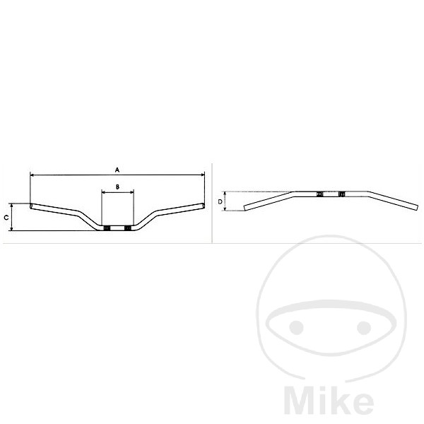 Guidon acier chromé 22 mm Domino Guidon acier chromé 22 mm Domino – Image 2