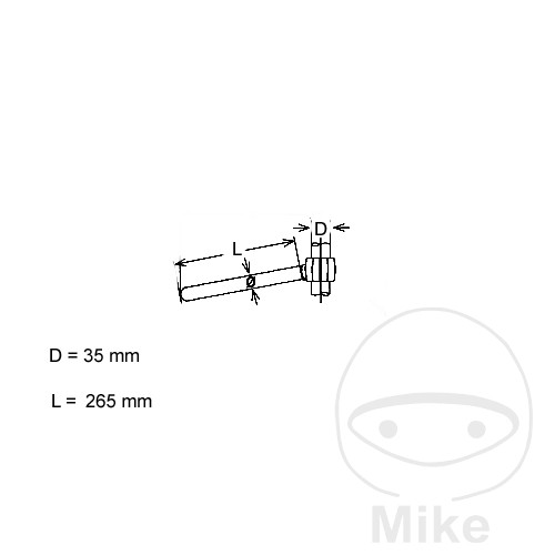 Guidon acier chromé 22 mm Domino Guidon acier chromé 22 mm Domino – Image 2