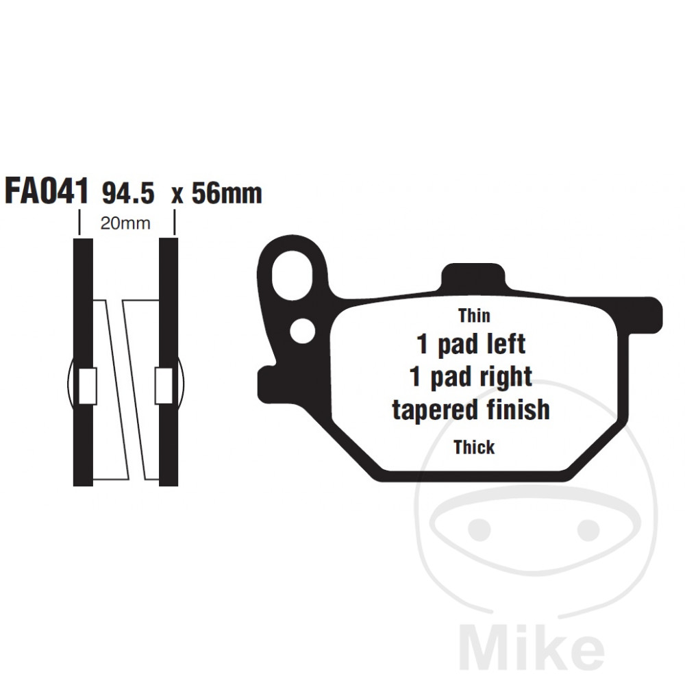 Plaquette de Frein Semi-Sinter V EBC Plaquette de Frein Semi-Sinter V EBC