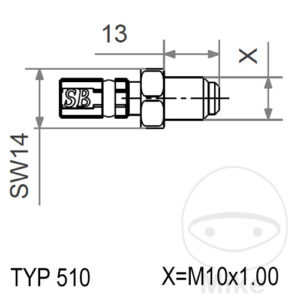 TYP510 M10X1.00 BLEU