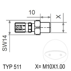 TYP511 M10X1.00 ARGENT