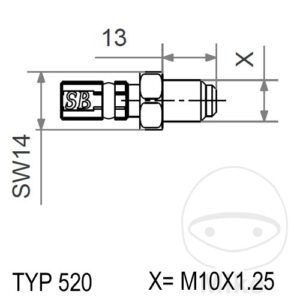 TYP520 M10X1.25 ARGENT