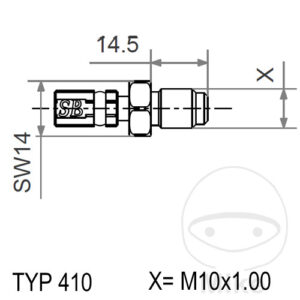 TYP410 M10X1.00 + X STAINLESS