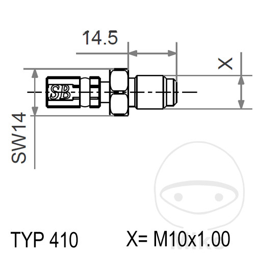TYP410 M10X1.00 + X STAINLESS TYP410 M10X1.00 + X STAINLESS