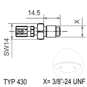 TYP430 3 / 8-24 UNF + Y INOXYDABLE