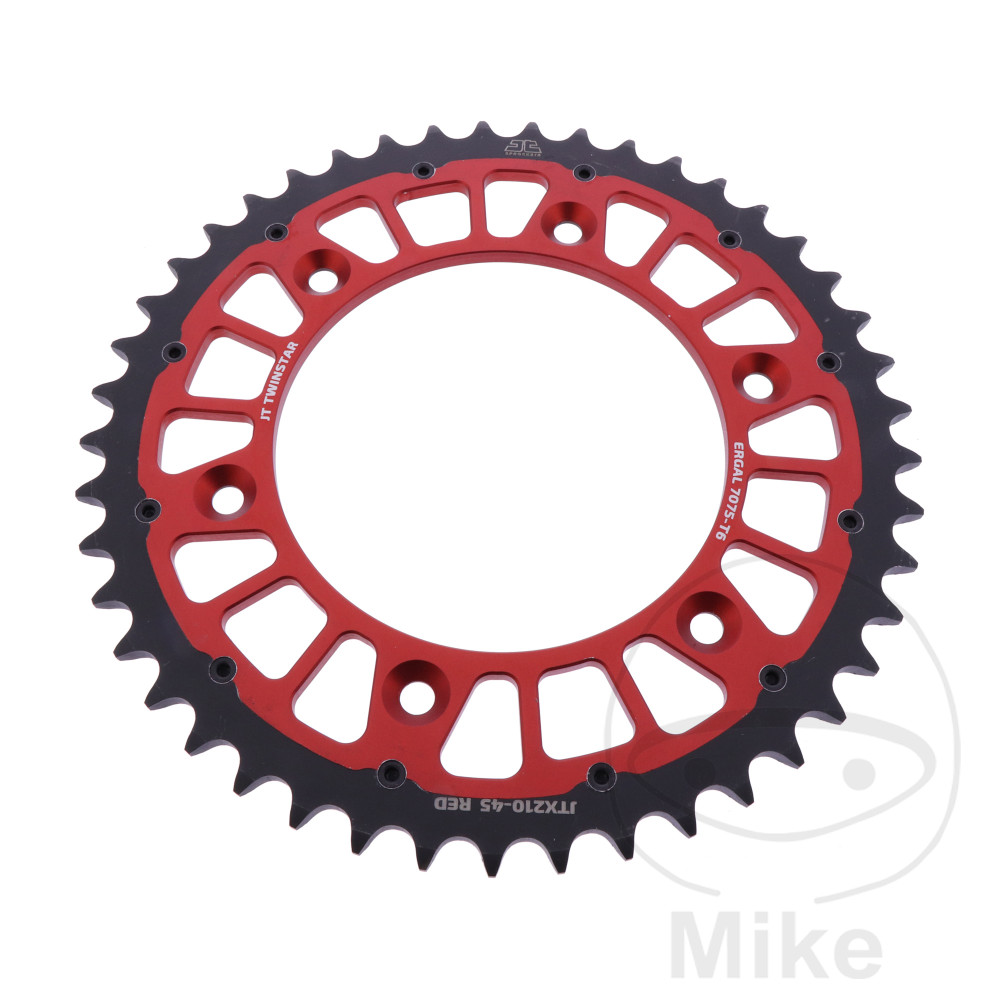 Couronne Twinstar 45 dents PAS 520 Rouge Couronne Twinstar 45 dents PAS 520 Rouge