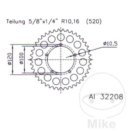 Couronne Alu 42 Dents PAS 520 Silver Couronne Alu 40 Dents PAS 520 Silver