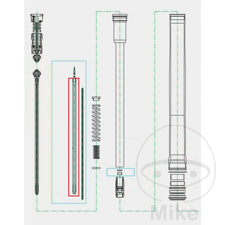 Tige piston de fourche KYB Kayaba 5,5x12,5mm Tige de piston de fourche