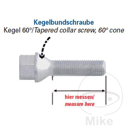 Boulon de roue M14X1.5X50 Collier de côn Boulon de roue M14X1.5X50 Collier de côn – Image 2