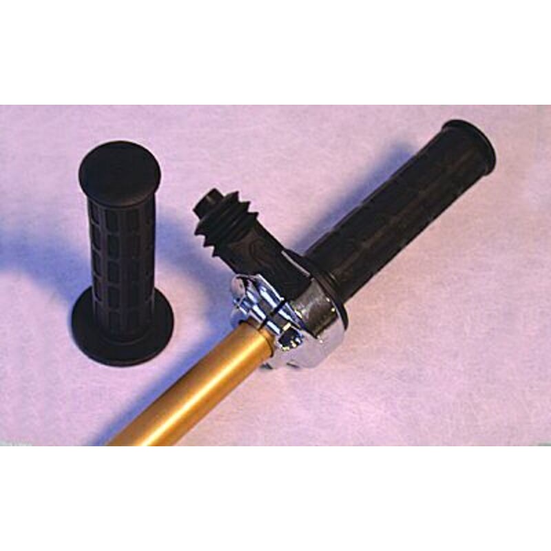 Poignée de gaz Domino Daytona chromée pour bi-cylindre Poignée de gaz Domino Daytona chromée pour bi-cylindre