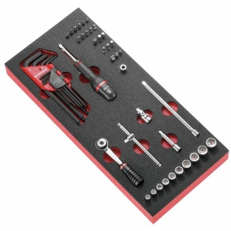 Module d'outils FACOM douilles/cliquet 1/4'' - plateau mousse Module d'outils FACOM douilles/cliquet 1/4'' - plateau mousse