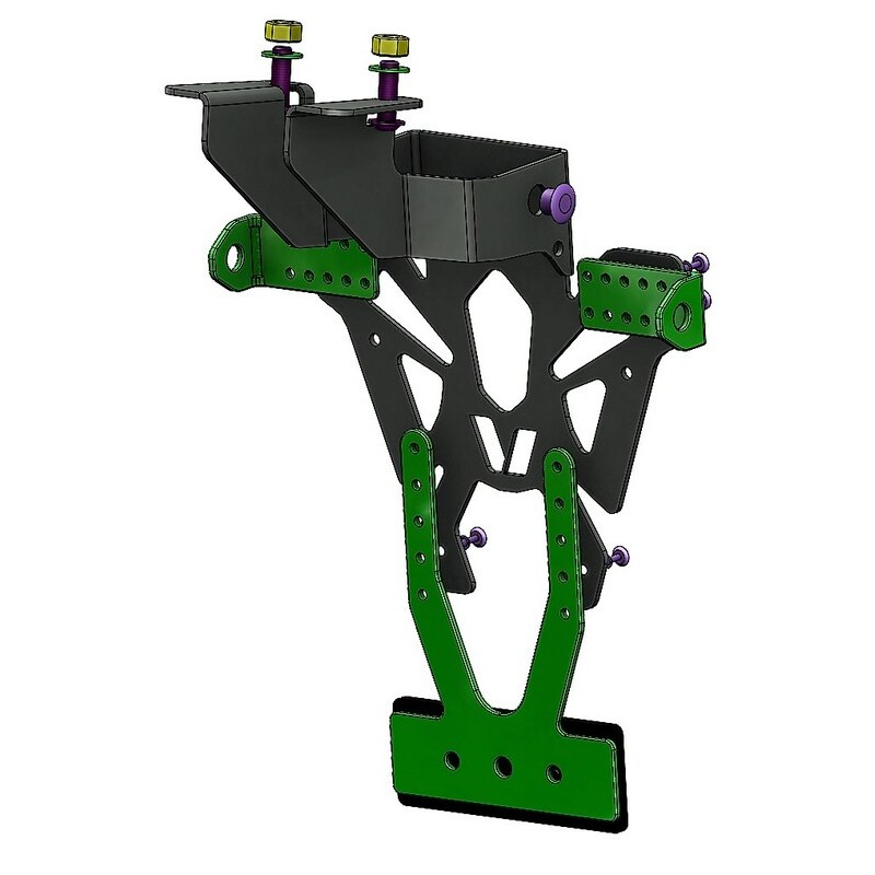 Support de plaque V PARTS noir Kawasaki ER6 Support de plaque V PARTS noir Kawasaki ER6 – Image 3