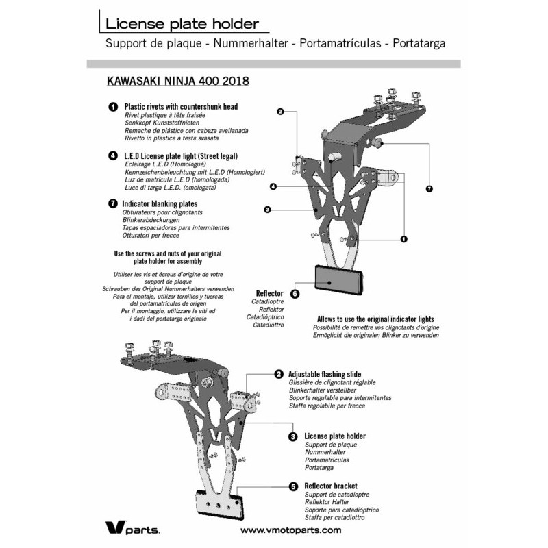 Support de plaque V PARTS noir Kawasaki Ninja 400 Support de plaque V PARTS noir Kawasaki Ninja 400 – Image 4