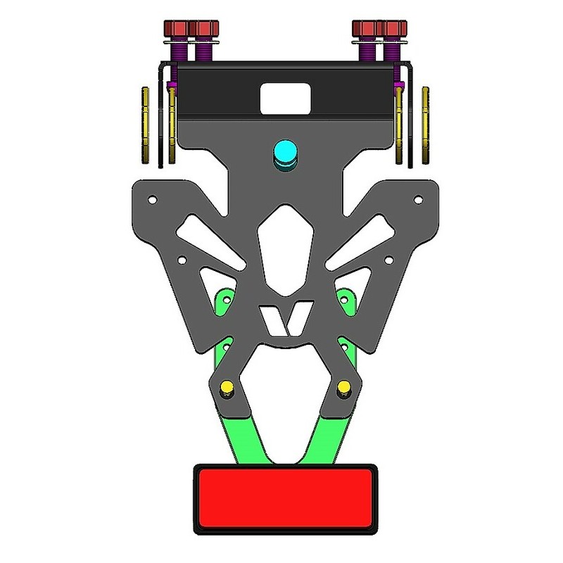 Support de plaque V PARTS court noir Kawasaki Z900RS Support de plaque V PARTS court noir Kawasaki Z900RS – Image 2