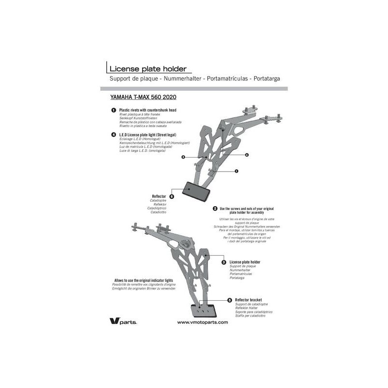Support de plaque V PARTS noir Yamaha T-Max 560 Support de plaque V PARTS noir Yamaha T-Max 560 – Image 6