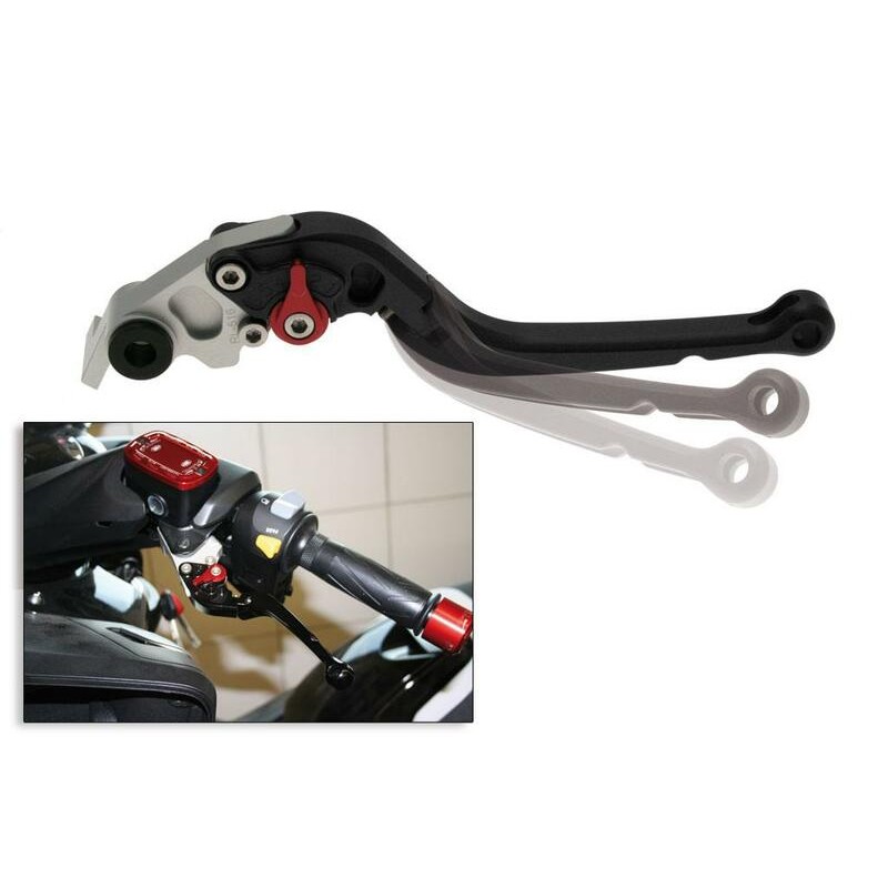 Levier gauche repliable BIHR aluminium anodisé noir Levier gauche repliable BIHR aluminium anodisé noir