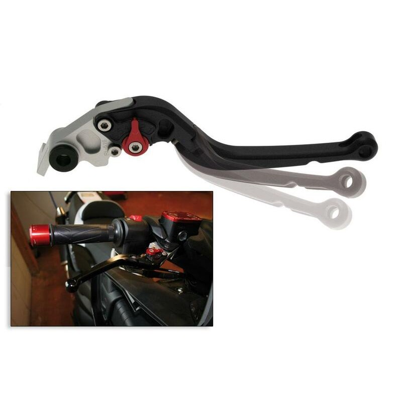 Levier droit repliable BIHR aluminium anodisé noir Levier droit repliable BIHR aluminium anodisé noir