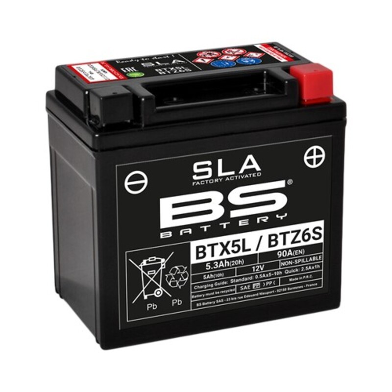 Batterie BS BATTERY SLA sans entretien activé usine - BTX5L / BTZ6S Batterie BS BATTERY SLA sans entretien activé usine - BTX5L / BTZ6S