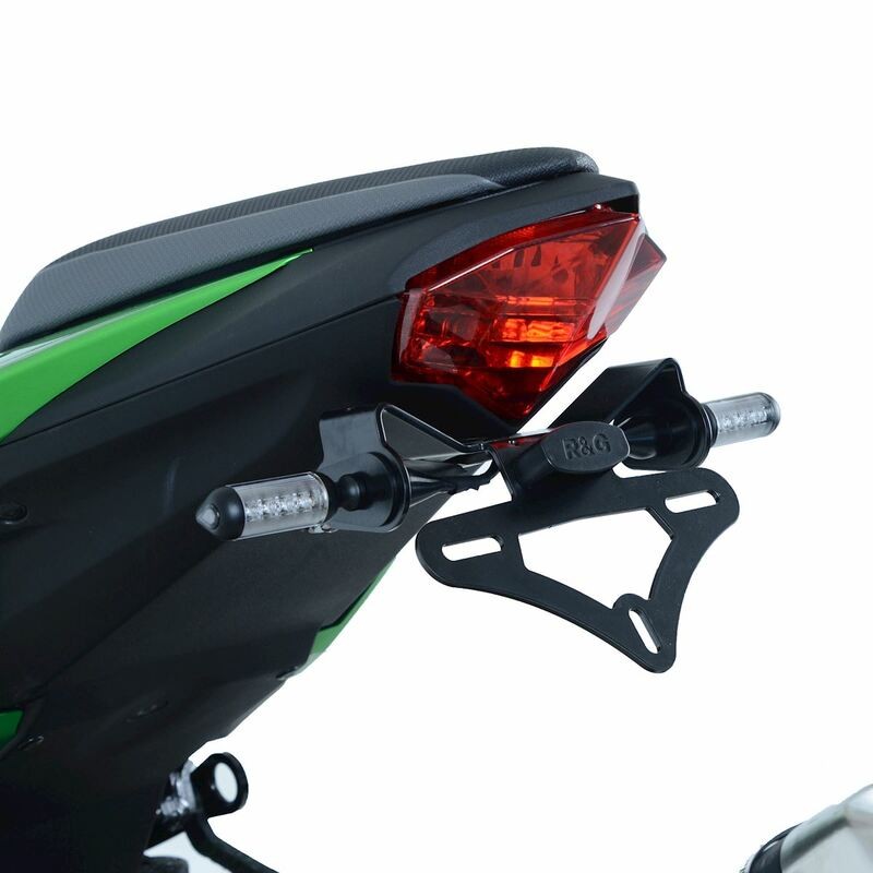 Support de plaque R&G RACING noir Kawasaki Z125 Support de plaque R&G RACING noir Kawasaki Z125