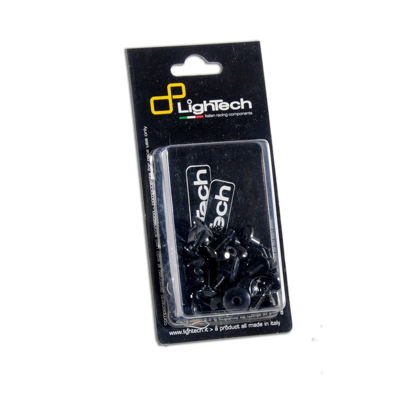 Kit vis de carénage LIGHTECH noir alu (58 pièces) Kawasaki Zx6R Kit vis de carénage LIGHTECH noir alu (58 pièces) Kawasaki Zx6R